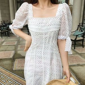 White long cotton dress